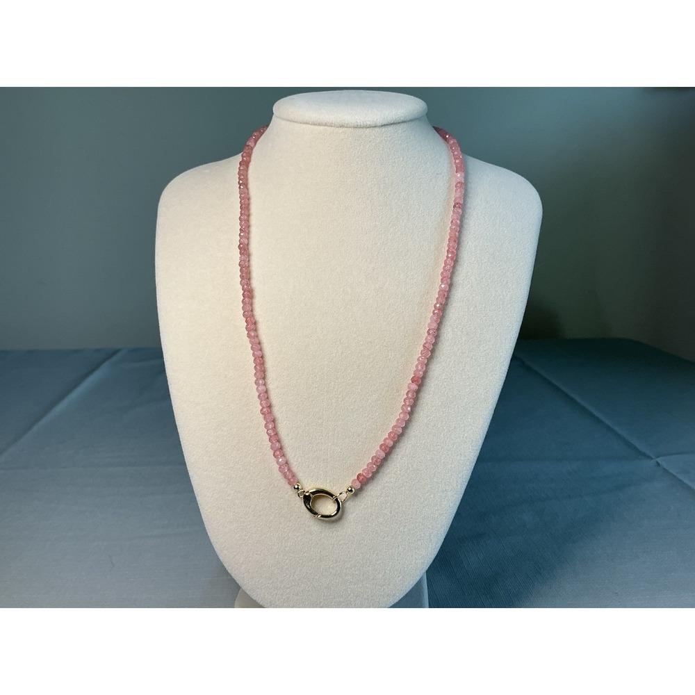 Freida Rothman Vault Pink Faceted Beaded Charm Holder Necklace